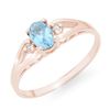 Image 1 : 0.53 ctw Blue Topaz & Diamond Ring 14k Rose Gold - REF-11M2G
