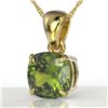 Image 1 : 2 ctw Cushion Cut Green Tourmaline Designer Necklace 18k Yellow Gold - REF-30X2A