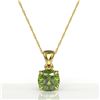 Image 2 : 2 ctw Cushion Cut Green Tourmaline Designer Necklace 18k Yellow Gold - REF-30X2A