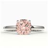 Image 1 : 1.50 ctw Cushion Cut Morganite Solitaire Engagment Ring 18k White Gold - REF-31M4G