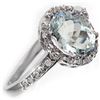 Image 2 : 2.15 ctw Aquamarine & Diamond Ring 14k White Gold - REF-34N8F