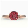 Image 1 : 2 ctw Cushion Cut Pink Tourmaline Solitaire Engagment Ring 14k Rose Gold - REF-25R5K