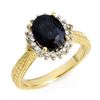 Image 1 : 2.75 ctw Blue Sapphire & Diamond Ring 18k Yellow Gold - REF-103Y6X