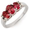 Image 1 : 0.92 ctw Pink Tourmaline & Diamond Ring 18k White Gold - REF-40H9R