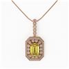 Image 2 : 5.82 ctw Canary Citrine & Diamond Victorian Necklace 14K Rose Gold - REF-172Y8X