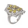 Image 1 : 6.2 ctw Canary Citrine & Diamond Ring 18K White Gold - REF-168A5N