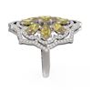 Image 2 : 6.2 ctw Canary Citrine & Diamond Ring 18K White Gold - REF-168A5N