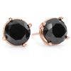 Image 1 : 3.0 ctw VS Certified Black Diamond Stud Earrings 18k Rose Gold - REF-53M3G