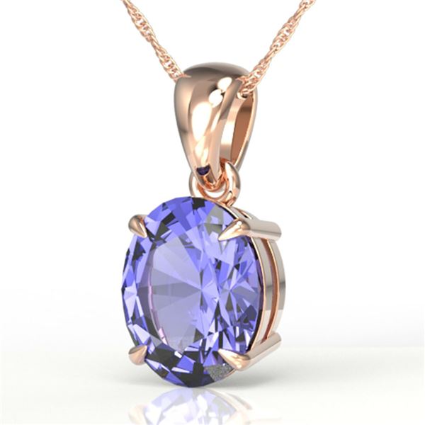 3.50 ctw Tanzanite Designer Necklace 14k Rose Gold - REF-43F2M