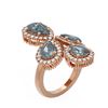 Image 1 : 6.41 ctw Blue Topaz & Diamond Ring 18K Rose Gold - REF-188G8W