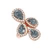 Image 3 : 6.41 ctw Blue Topaz & Diamond Ring 18K Rose Gold - REF-188G8W