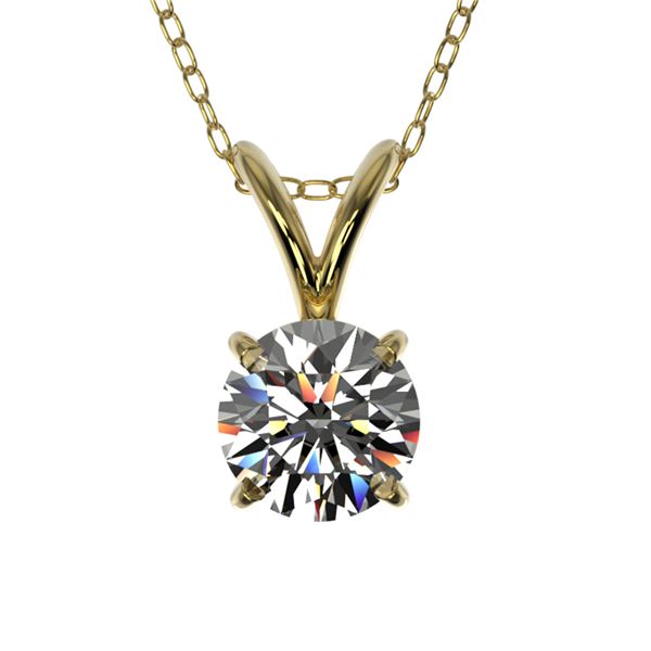 0.55 ctw Certified Quality Diamond Solitaire Necklace 10k Yellow Gold - REF-40G8W