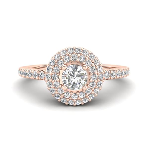 0.70 ctw Micro Pave VS/SI Diamond Designer Ring Halo 14k Rose Gold - REF-51R9K