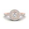 Image 1 : 0.70 ctw Micro Pave VS/SI Diamond Designer Ring Halo 14k Rose Gold - REF-51R9K