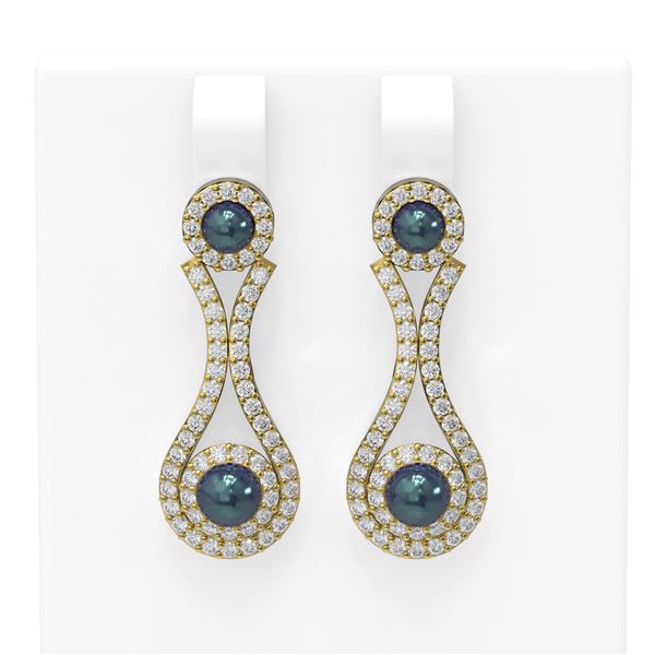 2.03 ctw Diamond & Pearl Earrings 18K Yellow Gold - REF-176R9K