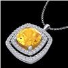 Image 2 : 1.77 ctw Citrine & Micro Pave VS/SI Diamond Necklace 18k White Gold - REF-49M2G