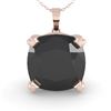 Image 2 : 6.0 ctw Cushion Black Diamond Designer Necklace 14k Rose Gold - REF-108N3F