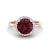 Image 1 : 2.70 ctw Garnet & Micro Pave VS/SI Diamond Ring 14k Rose Gold - REF-34N2F