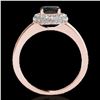 Image 2 : 1.43 ctw Certified VS Black Diamond Solitaire Halo Ring 10k Rose Gold - REF-49Y2X
