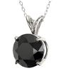 Image 2 : 2 ctw Fancy Black Diamond Solitaire Necklace 10k White Gold - REF-35N6F