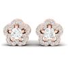 Image 1 : 0.50 ctw Micro Pave VS/SI Diamond Certified Earrings 10k Rose Gold - REF-34X3A