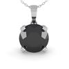 Image 2 : 1 ctw Black Diamond Designer Necklace 18k White Gold - REF-35R3K
