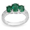 Image 1 : 2.50 ctw Emerald & Diamond Ring 10k White Gold - REF-38X2A