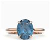 Image 1 : 3.50 ctw London Blue Topaz Designer Solitaire Ring 14k Rose Gold - REF-18F4M