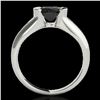 Image 2 : 1 ctw Certified VS Black Diamond Solitaire Ring 10k White Gold - REF-46G4W