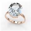 Image 2 : 9 ctw Sky Blue Topaz Designer Engagment Ring 14k Rose Gold - REF-39H6R