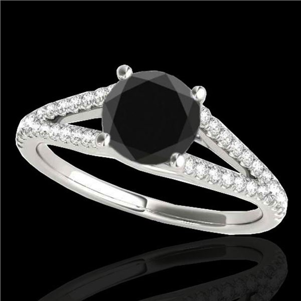 1.25 ctw Certified VS Black Diamond Solitaire Ring 10k White Gold - REF-47A8N