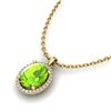 Image 1 : 2.50 ctw Peridot & Micro Pave VS/SI Diamond Necklace 18k Yellow Gold - REF-39A8N