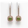 Image 1 : 4.5 ctw Tourmaline & Diamond Victorian Earrings 14K Rose Gold - REF-172N8F