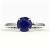 Image 1 : 2 ctw Sapphire Designer Engagment Ring 18k White Gold - REF-26F3M