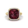 Image 1 : 6 ctw Garnet & Micro Pave Halo VS/SI Diamond Ring 18k Yellow Gold - REF-44A3N
