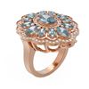 Image 1 : 6.34 ctw Blue Topaz & Diamond Ring 18K Rose Gold - REF-140H2R