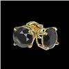 Image 3 : 1.05 ctw Fancy Black Diamond Solitaire Stud Earrings 10k Yellow Gold - REF-21F2M