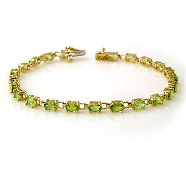 6.0 ctw Peridot Bracelet 10k Yellow Gold - REF-53R5K