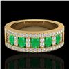 Image 1 : 2.34 ctw Emerald & Micro Pave VS/SI Diamond Designer Ring 10k Yellow Gold - REF-55W2H