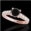 Image 1 : 1.55 ctw Certified VS Black Diamond Solitaire Ring 10k Rose Gold - REF-43Y8X