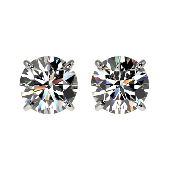 1.50 ctw Certified Quality Diamond Stud Earrings 10k White Gold - REF-127Y5X