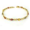 Image 1 : 2.51 ctw Multi-Sapphire & Diamond Bracelet 10k Yellow Gold - REF-24A3N