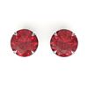 Image 1 : 3 ctw Pink Tourmaline Designer Stud Earrings 18k White Gold - REF-49M3G