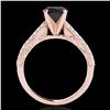 Image 2 : 1.41 ctw Certified VS Black Diamond Solitaire Antique Ring 10k Rose Gold - REF-47N6F