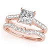 Image 1 : 1.21 ctw VS/SI Princess Diamond 2pc Wedding Set 14k Rose Gold - REF-121X4A