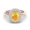 Image 1 : 2.50 ctw Citrine With Micro Pave VS/SI Diamond Ring 14k Rose Gold - REF-49Y5X