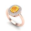 Image 2 : 2.50 ctw Citrine With Micro Pave VS/SI Diamond Ring 14k Rose Gold - REF-49Y5X