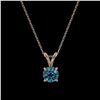 Image 3 : 0.51 ctw Certified Intense Blue Diamond Necklace 10k Rose Gold - REF-34H4R