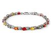 Image 1 : 6.72 ctw Multi-Sapphire & Diamond Bracelet 14k White Gold - REF-80X9A
