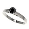 Image 1 : 0.50 ctw Fancy Black Diamond Solitaire Engagment Ring 10k White Gold - REF-15F6M